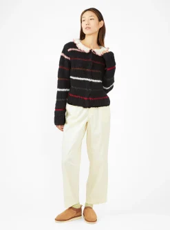 Yana Cardigan Black Stripe<AYNI Best