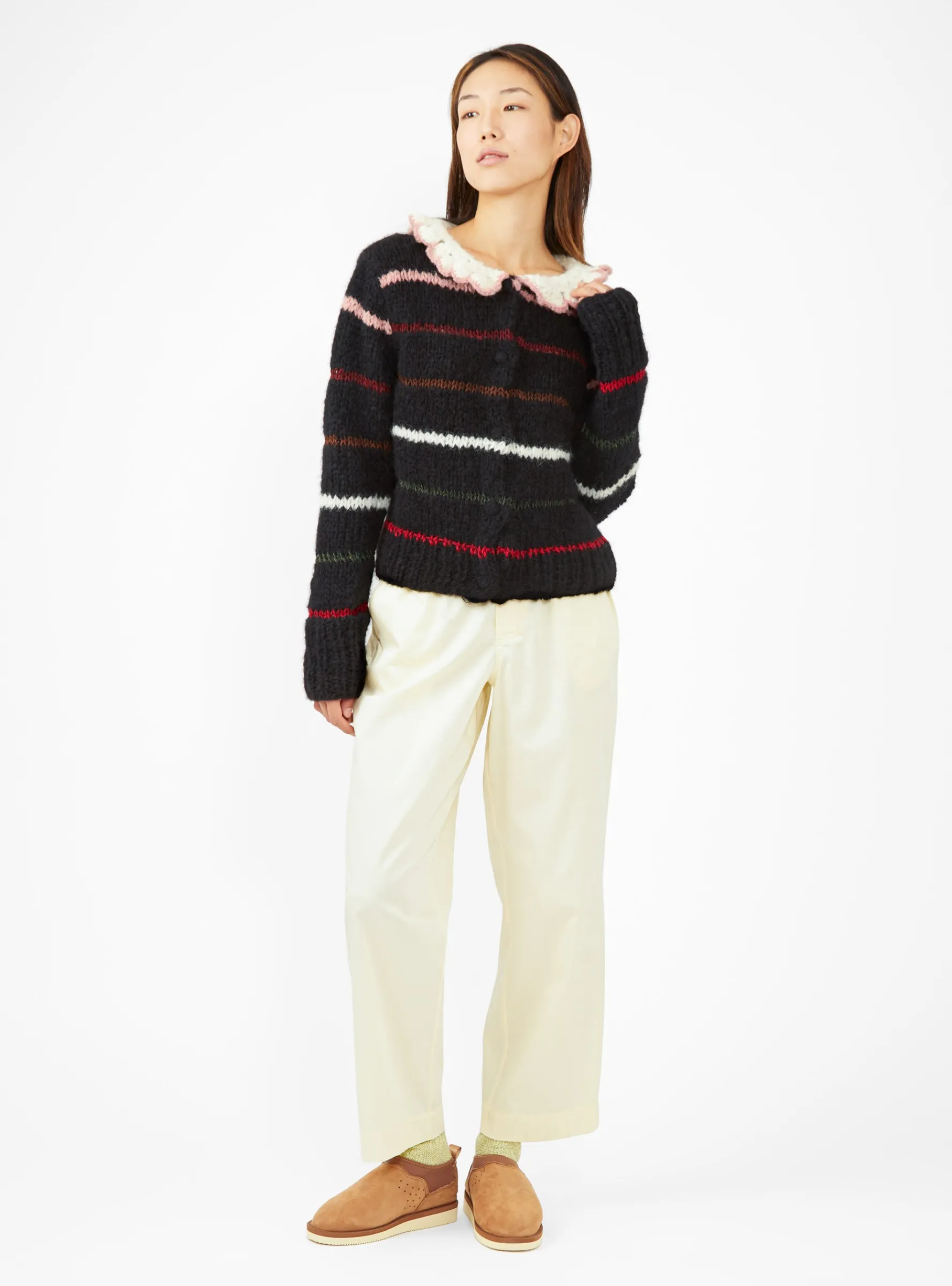 Yana Cardigan Black Stripe<AYNI Best