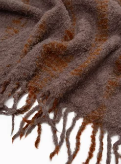 Yanagi Shibori Bouclé Throw Brown<Suzusan Sale