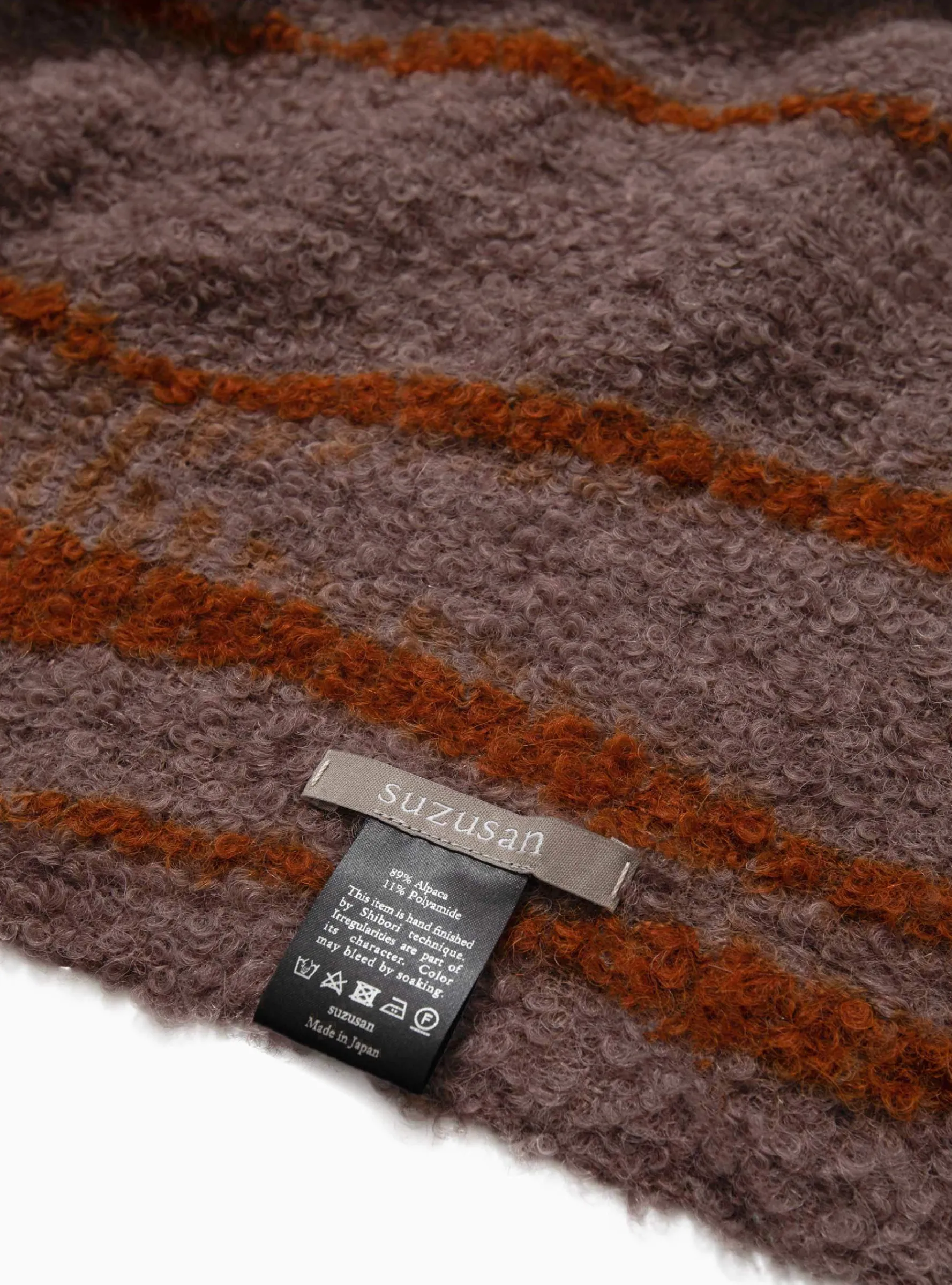 Yanagi Shibori Bouclé Throw Brown<Suzusan Sale