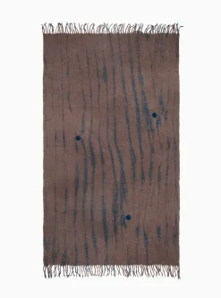 Yanagi Shibori Bouclé Throw Brown & Indigo<Suzusan Discount