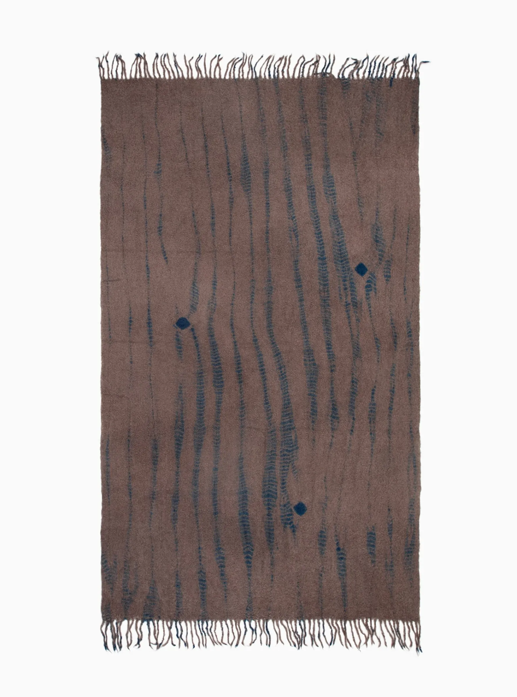 Yanagi Shibori Bouclé Throw Brown & Indigo<Suzusan Discount