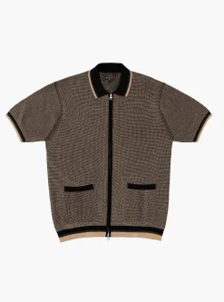 Zip Knit Polo Black<Beams Plus Sale