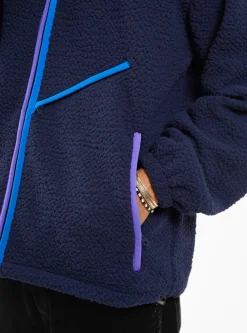 Zip Up Fleece Navy<Garbstore Clearance