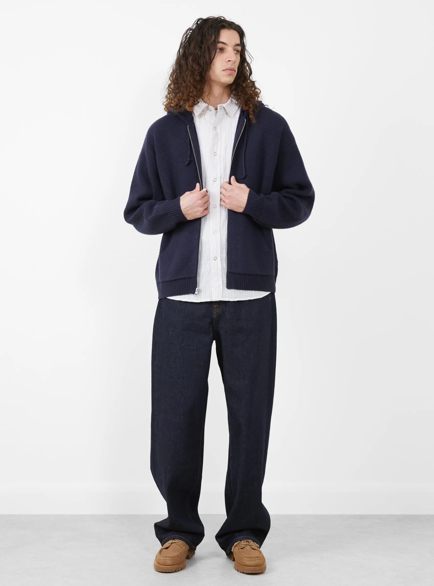Zip Up Hooded Sweater Navy<Stüssy New