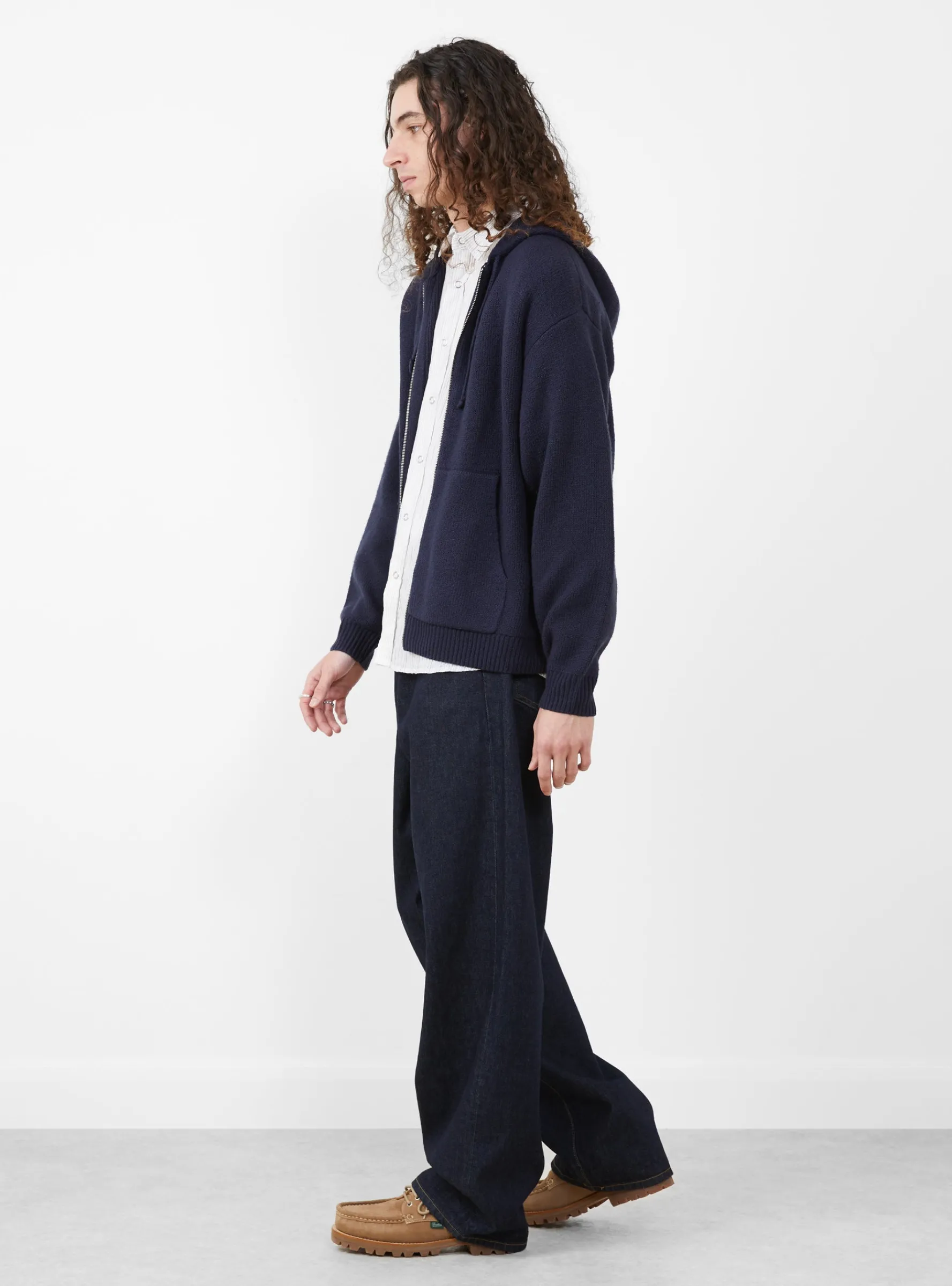Zip Up Hooded Sweater Navy<Stüssy New